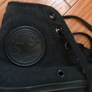 All black high top converse
